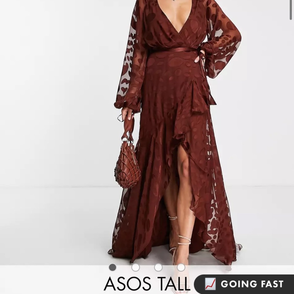 ASOS (Tall) satin maxi dress with tie waist